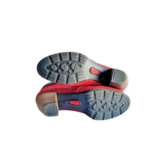 WOLKY Women's Jacquerie Booties Red Dessin Suede Sz 9 40 Lace Up Ankle Boots - Picture 12 of 13